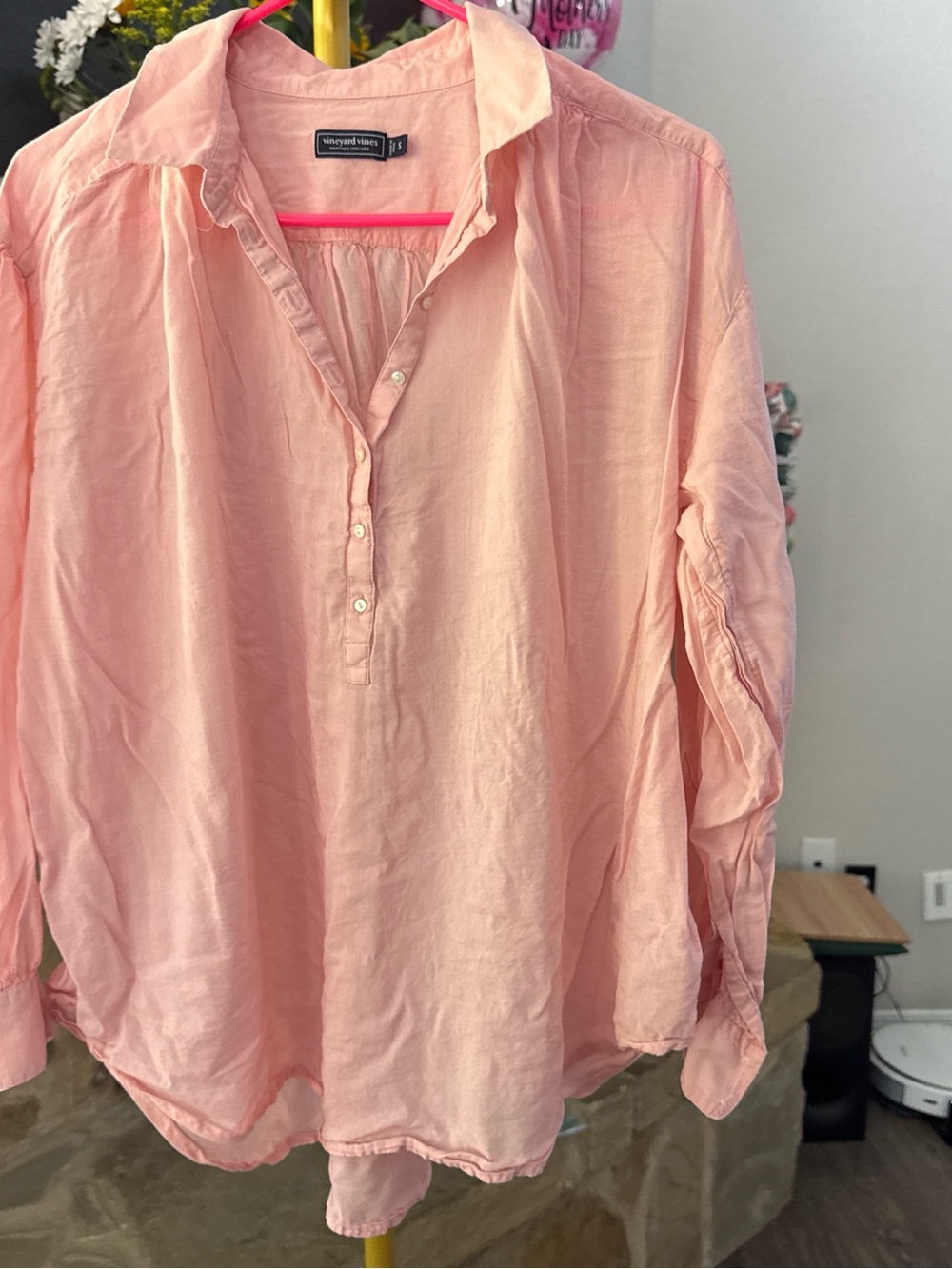 Vineyard Vines Light Pink Button-Front Blouse